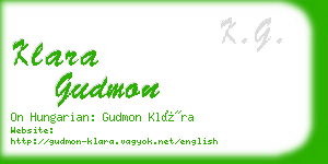 klara gudmon business card